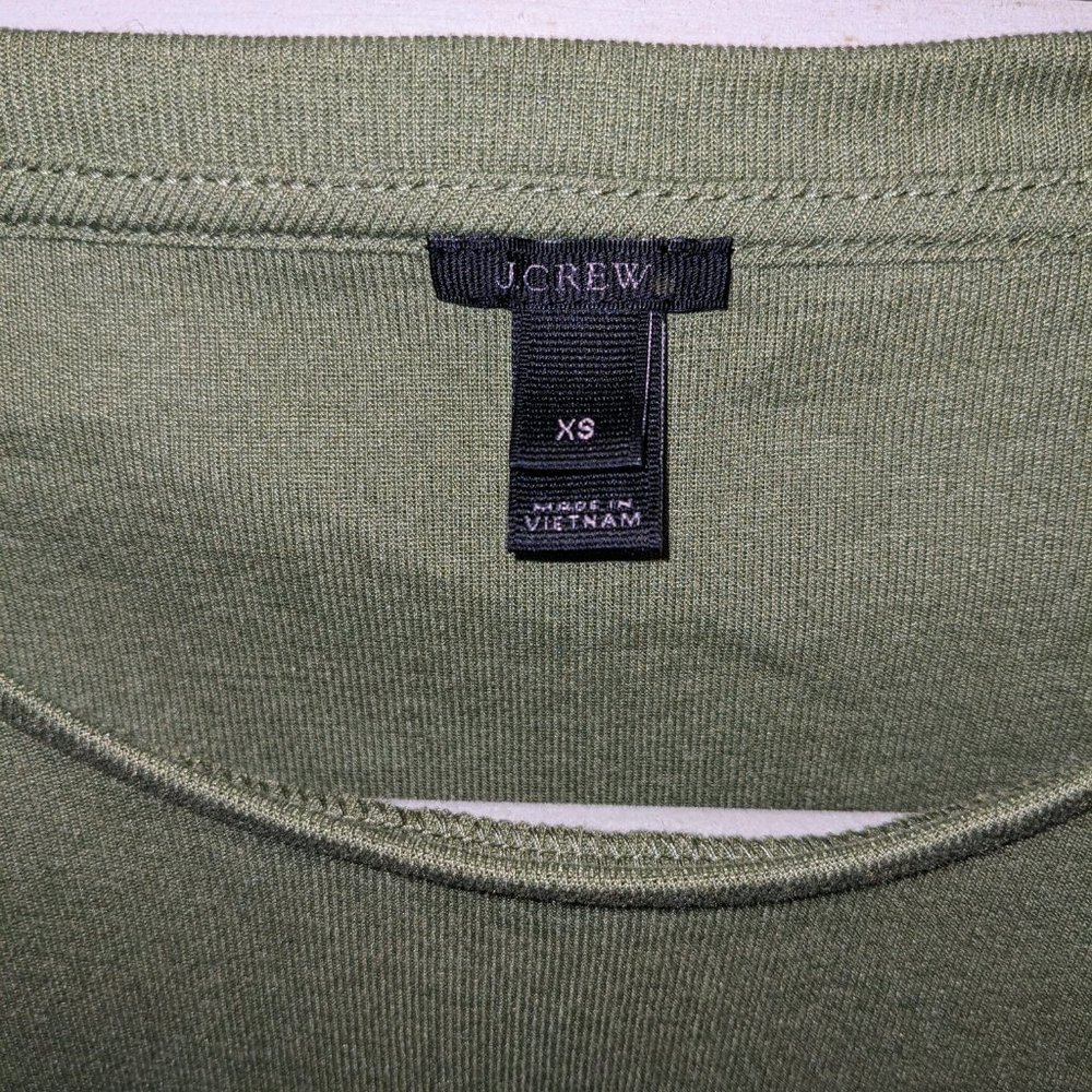 EUC J Crew Women's Drapey Two Tier Ruffle Tank Top Size XS Green Spring Preppy - Picture 4 of 9